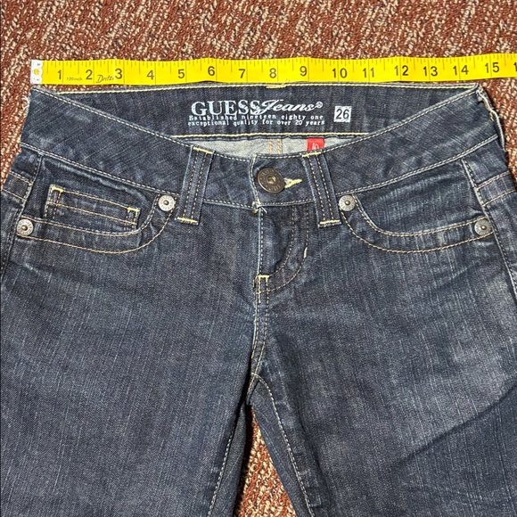 Guess vintage daredevil boot low rise dark wash denim women’s 26 - Picture 14 of 16